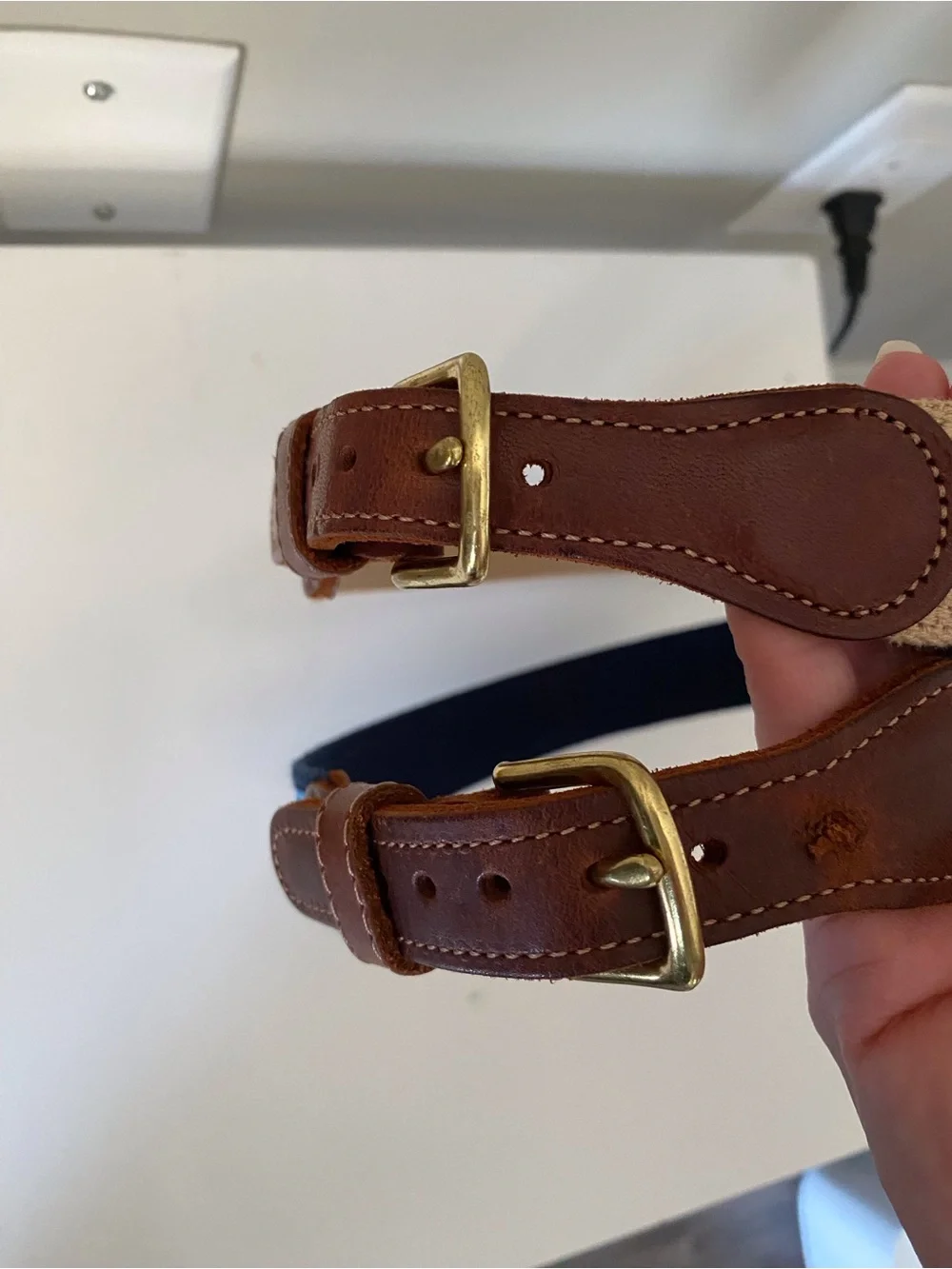 J.Bailey boys belts 25”-27” tan Belt and Blue Nautical Ribbon bundle